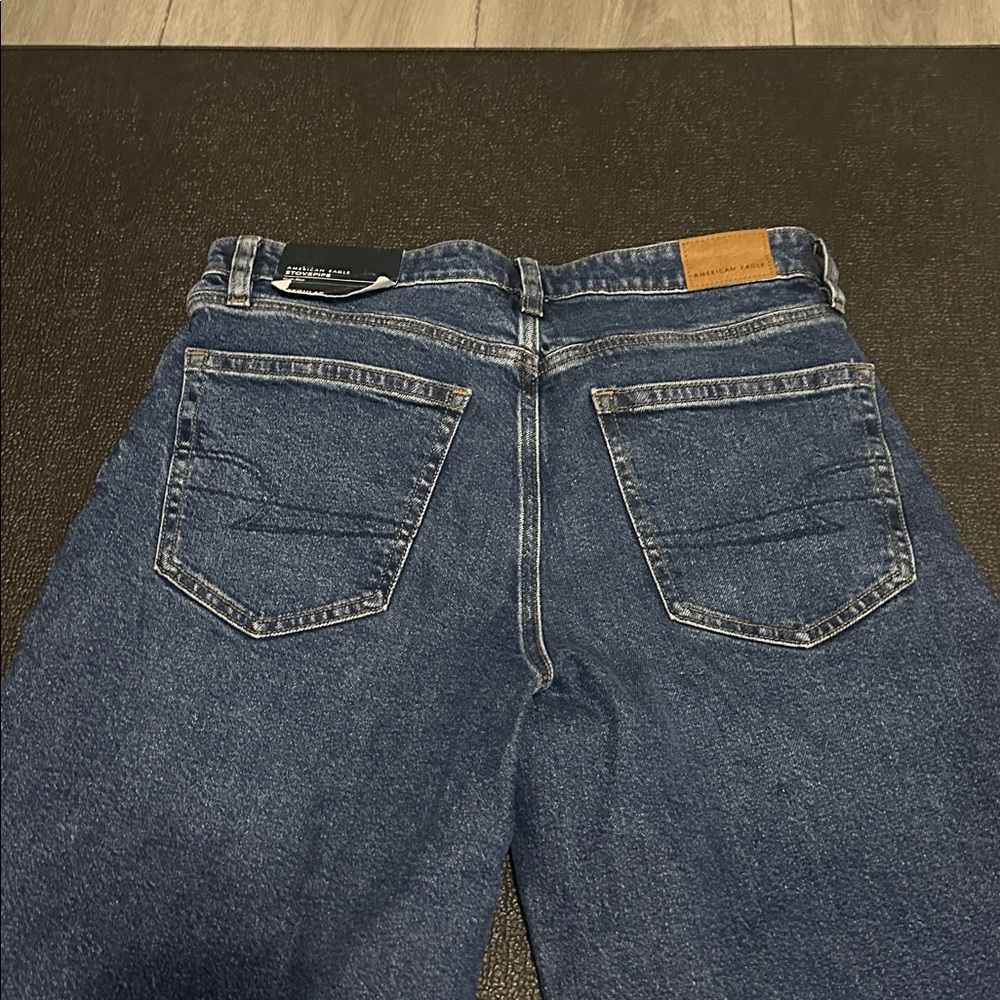 NWT American Eagle Outfitters high rise stretch  Fit Dark Blue Jeans 6 regular - Picture 5 of 11